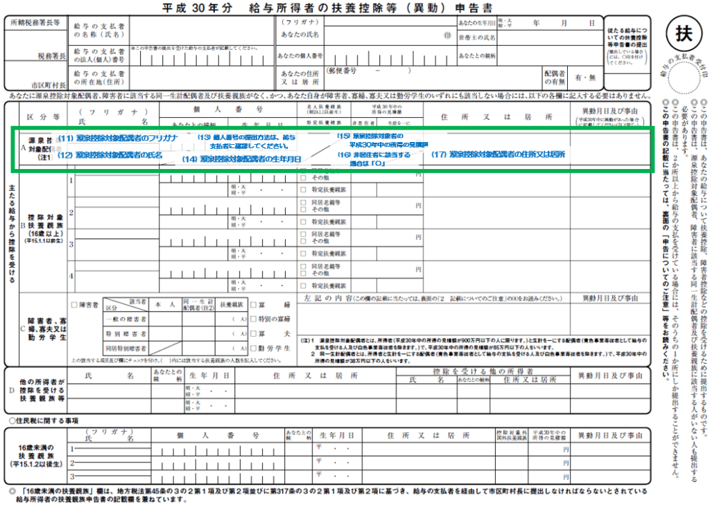 h30扶養控除等申告書の書き方52 Jmusunoblog