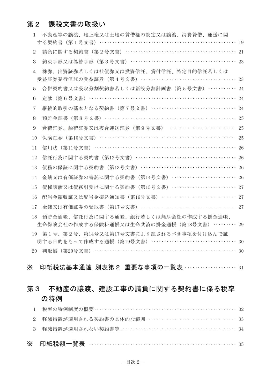 令和6年6月-印紙税の手引-目次2