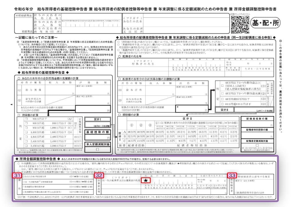 令和6年分-所得金額調整控除申告書の書き方-15