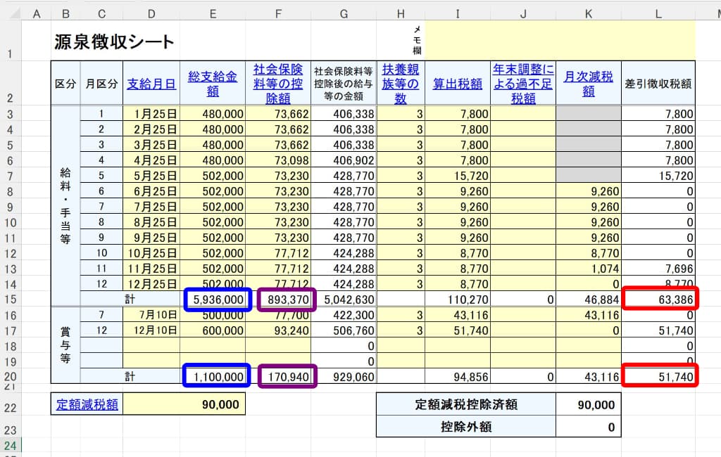 令和6年用-年末調整計算シート-132-2