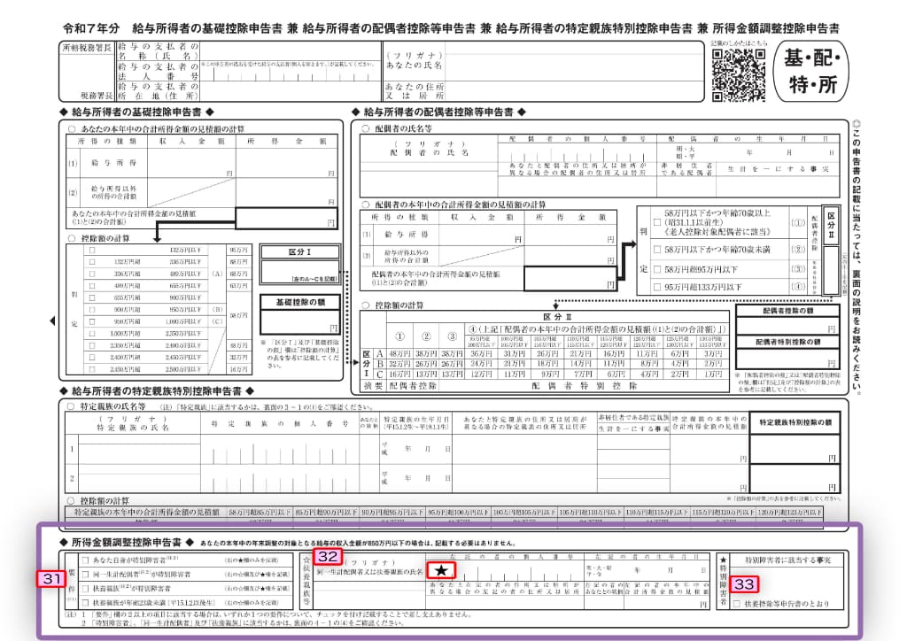 令和7年分-給与所得者の所得金額調整控除申告書の書き方-15